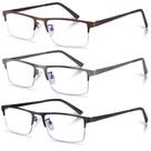 Óculos de leitura Anourney Lightweight Metal Half Frame Masculinos