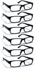Óculos de leitura Boost Eyewear, pacote com 6, pretos e ampliação de 3,25