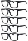 Óculos de leitura Eyekepper Square Large Frame +1,50, pacote com 5