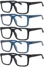 Óculos de leitura Eyekepper Square Large Frame +1,50, pacote com 5
