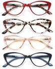 Óculos de leitura EYEURL Cat Eye Blue Light Blocking 1.5, pacote com 4