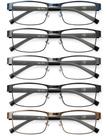 Óculos de leitura JOLISU Blue Light Blocking Metal Frame 5PCS