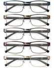 Óculos de leitura JOLISU Blue Light Blocking Metal Frame 5PCS