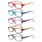 Óculos de leitura Kerecsen Fashion Ladies com padrão 0,75 5 pares