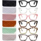 Óculos de leitura LOUOL READERS Oprah Style Square, pacote com 6 +1,5