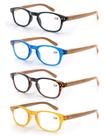 Óculos de leitura MODFANS Fashion Wood-Look 1.5, pacote com 4 Óculos de leitura MODFANS Fashion Wood-Look 1.5, pacote com 4