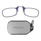 Óculos de leitura ThinOptics 44 mm roxos com estojo de chaveiro Óculos de leitura ThinOptics 44 mm roxos com estojo de chaveiro