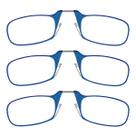 Óculos de leitura ThinOptics, pacote com 3, retangulares, azuis, 44 mm +1