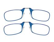 Óculos de leitura ThinOptics Readers retangulares 44 mm azuis, pacote com 2 Óculos de leitura ThinOptics Readers retangulares 44 mm azuis, pacote com 2
