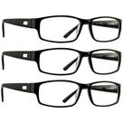 Óculos de leitura TruVision Readers 9504H 1.00, pacote com 3 unidades, pretos