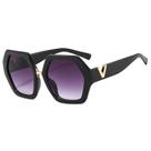 Óculos de moda, óculos femininos hexagonais, lentes gradientes