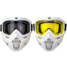Óculos de motocicleta e máscara removível Birdz Skylark White Óculos de motocicleta e máscara removível Birdz Skylark White