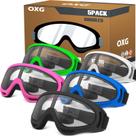Óculos de motocicleta OXG para jovens, homens e mulheres, com 5 pares (multicoloridos)