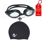 Óculos de Natação Preto Vollo + Touca de Natação Silicone