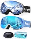 Óculos de neve Freela Freela, kit com 2 pares, infantil, azul e preto