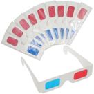 Óculos de papel 3D LYMGS com lente vermelha/ciano, moldura branca, 10 pares