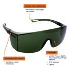 Óculos de Segurança Delta Plus Sky Verde Original Resistente a Riscos e Impacto de Partículas