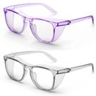 Óculos de segurança MEIGIX Stylish Clear Anti-Fog Anti-Scratch, pacote com 2
