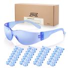 Óculos de segurança PTCOL BLUE Tinted, pacote com 28 óculos anti-arranhões