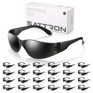 Óculos de segurança SATTRON Tinted Dark Smoke Lenses, pacote com 24