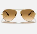 Óculos de Sol 3025 Aviador Dourado Marrom Dégrade CristaL Antiriscos com Proteção uv400 - VISAOTICA
