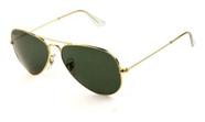 Óculos De Sol 3025 Aviador Imp Dourado Lentes Antiriscos Preto Cristal Uv400 - VISAOTICA