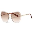 Óculos de Sol AEVOGUE Oversized Sem Aro - Lentes Diamante AE0534 - Para Mulheres