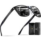 Óculos de sol ATTCL Retro Metal Frame Polarizados 18587 pretos masculinos Óculos de sol ATTCL Retro Metal Frame Polarizados 18587 pretos masculinos