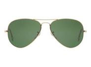 Óculos de Sol Aviador 3025 Piloto Dourado Lentes Antiriscos Verdes Cristal V400 - VISAOTICA