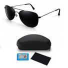 Óculos De Sol Aviador Polarizado Proteção Uv400 Masculino Feminino Grafite Premium Com Acessórios