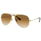 Óculos De Sol Aviador RB3026 Dourado Marrom Degrade 62mm