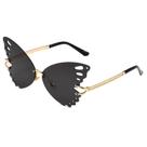 Óculos de sol Butterfly Wing Metal Party com lentes de PC cinza