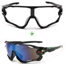 Óculos De Sol Ciclismo Espelhado + Noturno Kit 2 Unidades