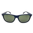 Óculos de Sol Clássico com armação azul marinho e lentes esverdeadas.