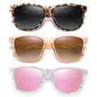 Óculos de sol DANAMY 54 mm polarizados UV400 femininos rosa leopardo Óculos de sol DANAMY 54 mm polarizados UV400 femininos rosa leopardo