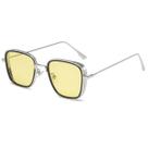 Óculos de Sol de Metal Quadrado Unissex Proteção UV400