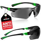 Óculos de sol de segurança NoCry Green Tinted Wraparound Lenses