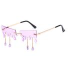 Óculos de sol Dripping Rimless Purple Chain para festas