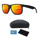 Óculos De Sol Esportivo Polarizado Proteção UV400 Quadrado Vermelho Espelhado N864