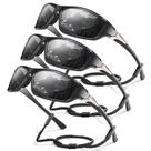 Óculos de sol esportivos Foliful Polarized UV400 Protection, pacote com 3