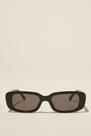 Óculos de sol estilo Sunglass retangular feminino em acetato preto