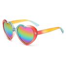 Óculos De Sol Fashion Com Design Gradiente Polarizado Em Forma De Coração Pêssego, Anti UV