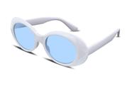 Óculos de sol FEISEDY Clout Goggles ovais brancos para mulheres e homens