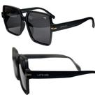 Óculos de Sol Feminino Blogueira Maiara Preto Quadrado Uv400 Óculos de Sol Feminino Blogueira Maiara Preto Quadrado Uv400