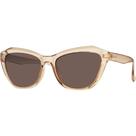 Óculos de Sol Feminino Casual Moderno Formato Gatinho Armação Marrom Claro Efeito Transparente Lente Marrom Polarizada Com Proteção UV400 VH 6173