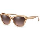 Óculos de Sol Feminino Casual Moderno Formato Gatinho Armação Marrom Claro Efeito Transparente Lente Marrom Polarizada Com Proteção UV400 VH 6173