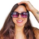 Óculos De Sol Feminino Escuro Brilho Luxuoso + Estojo