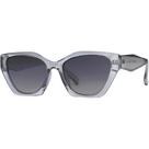 Óculos de Sol Feminino Formato Gatinho Lente Preta Com Proteção UV400 Filtro Polarizado Visão Confortável Armação Azul Claro Efeito Transparente 2531