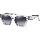 Óculos de Sol Feminino Formato Gatinho Lente Preta Com Proteção UV400 Filtro Polarizado Visão Confortável Armação Azul Claro Efeito Transparente 2531