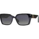 Óculos de Sol Feminino Formato Quadrado Retangular Lente Com Proteção UV400 Filtro Polarizado Armação Preto Com Dourado Village Heaven 6308